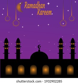 Ramadhan Kareem Background with Mosque