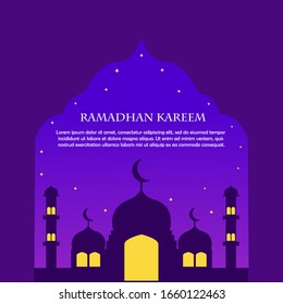 Diseño de plantilla de fondo de kareem de Ramahdan.