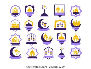 Ramadhan Kareem Badge Element Set
