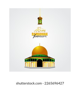 ramadhan kareem concept with mosque al aqsa