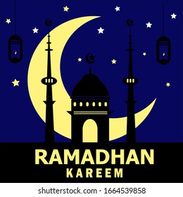 ramadhan kareem flat design background