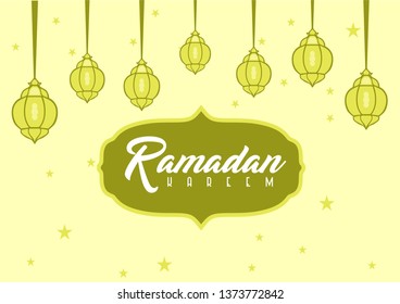 Ramadhan kareem greeting card. Ramadhan Kareem banner design. Ramadhan Mubarak. Happy & Holy Ramadan. Month of fasting for Muslims. logo for ramadan in arabic type. 