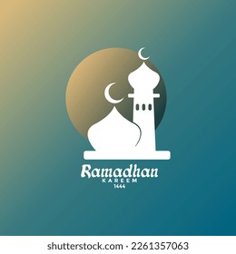 Ramadhan kareem greeting card. Ramadhan kareem banner design. Ramadhan Mubarak. Happy Holy Ramadan. Month of fasting for Muslims.