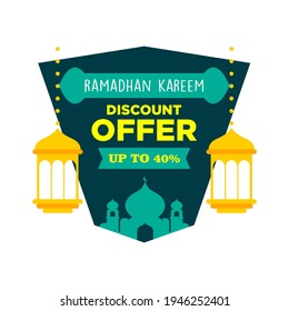 ramadhan kareem greeting flat design