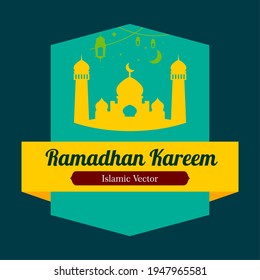 ramadhan kareem greeting flat design