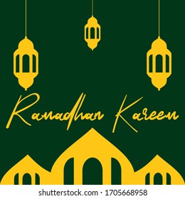 ramadhan kareem greeting vector illustration