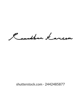 Ramadhan Kareem hand lettering with black line art 