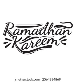 Ramadhan Kareem Hand lettering. Vector Illustration