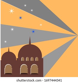 ramadhan kareem illustration with light colors