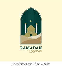 Ramadhan kareem illustration. Suitable for ied adha and ied fitr.