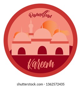 Ramadhan kareem islamic background design with simple modern concept and religious concept