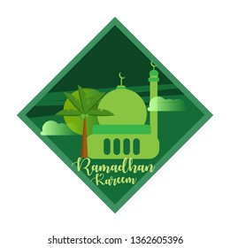 Ramadhan kareem islamic background design with simple modern concept and religious concept