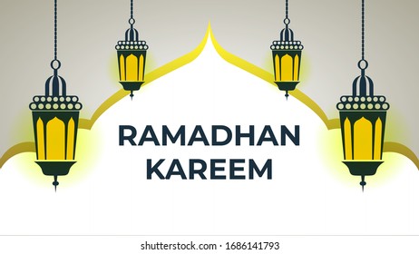 Fondo islámico Ramadhan kareem con mezquita. Mes de ayuno para los musulmanes. Para carteles de tarjetas de felicitación, banners, etc.