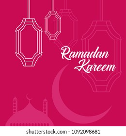 ramadhan kareem lantern Red