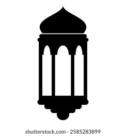 Ramadhan kareem lantern vector icon silhouette,minimalist,modern and elegant design,isolated on white background