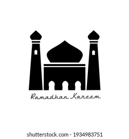 Ramadhan Kareem, marhaban ya Ramadhan mosque icon vector illustration 