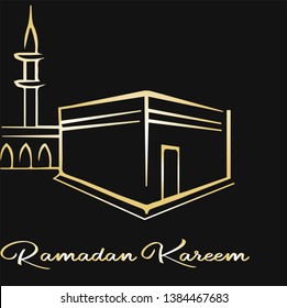 Ramadhan kareem in a modern style, vector template for Islamic decorative greeting cards