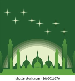 Ramadhan Kareem with Mosque vector background