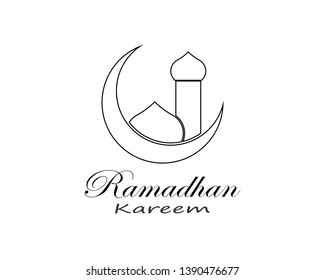 Ramadhan kareem mosque vector design and illustration. - Vector