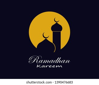 Ramadhan kareem mosque vector design and illustration. - Vector