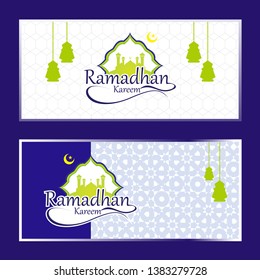 ramadhan kareem with pattern background banner
