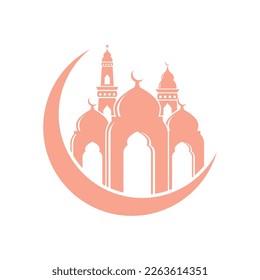 Ramadhan kareem poster banner islamic wallpaper mousque logo icon flat design vector