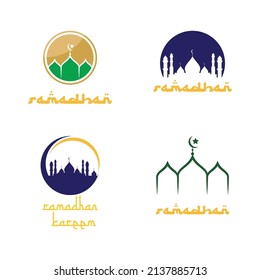 Ramadhan kareem poster banner or wallpaper flat design vector