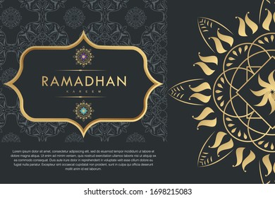 Ramadán Kareem. Fondo de Ramadán con ilustraciones de mezquita para tarjetas de felicitación. ilustración vectorial