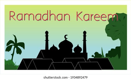 Ramadhan Kareem with shadow of the mosque