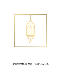 ramadhan kareem theme design / lantern line illustration