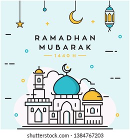ramadhan kareem theme design / mosque illustration