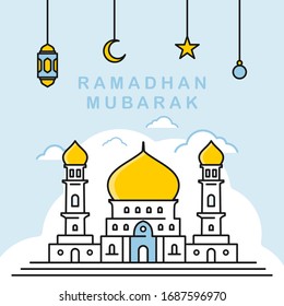 ramadhan kareem theme design / mosque illustration
