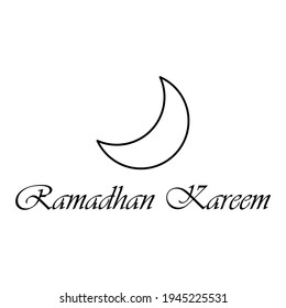 ramadhan kareem theme design,moon illustration isolated on white background