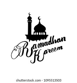 Ramadhan Kareem Typography, Isolated Vector, Handmade Lettering
