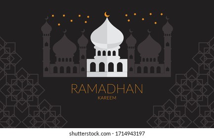 Cartel de bienvenida islámico diseñado por vectores Ramadhan Kareem