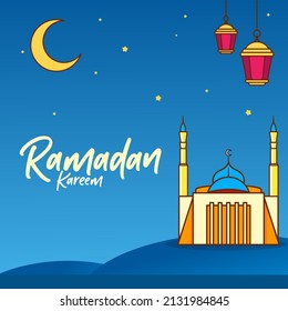 RAMADHAN KAREEM VECTOR OUTLINE STYLE