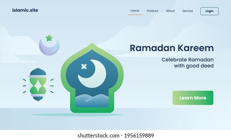 ramadhan kareem for website template landing or homepage design