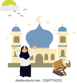 ramadhan kareem,flat illustration, vector,design,happy celebration