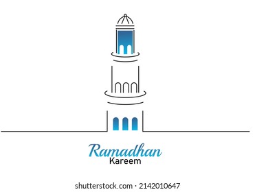 ramadhan karem line design minimalist art