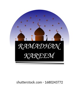 Ramadhan karrem significa Ramadán el mes generoso. Logotipo simple