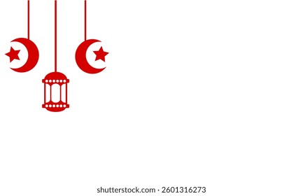 Ramadhan lantern flat design. Ramadhan lamp various blue colour clip art vector illustration. Red colour eid lantern with moon star flat ornament illustration
