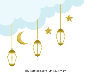 Ramadhan Lantern Frame Background Illustration