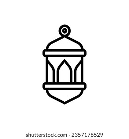 Ramadhan Latern Outline Icon Vector Illustration