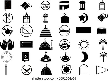 Ramadhan Line Icon Set. modern design. vector illustration