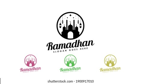 Ramadhan Logo Concept Vector. Islamic Logo Template Isolated in White Background.