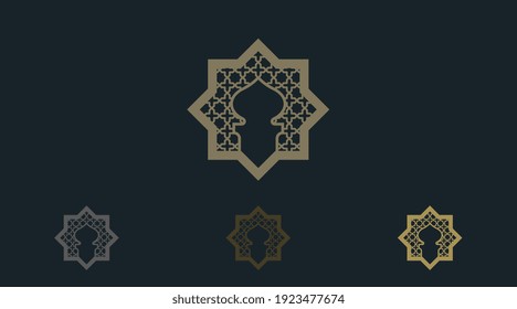 Vector conceptual del logotipo del Ramadán. Plantilla de logotipo islámico aislada en fondo blanco.