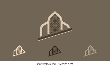Vector conceptual del logotipo del Ramadán. Plantilla de logotipo islámico aislada en fondo blanco.