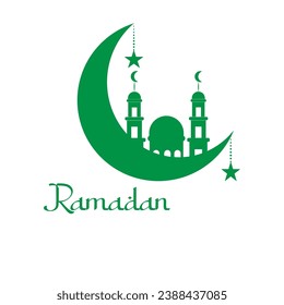 Vector conceptual del logotipo del Ramadán. Plantilla de logotipo islámico aislada en fondo blanco.