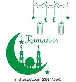 Ramadhan Logo Konzept Vektor. Islamische Logo-Vorlage einzeln auf weißem Hintergrund.