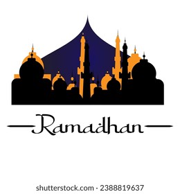  ramadhan logo mosque Template Design. Holy Day for Muslim and Islamic People. Vector Illustration. Suitable for poster, banner, campaign, and greeting card